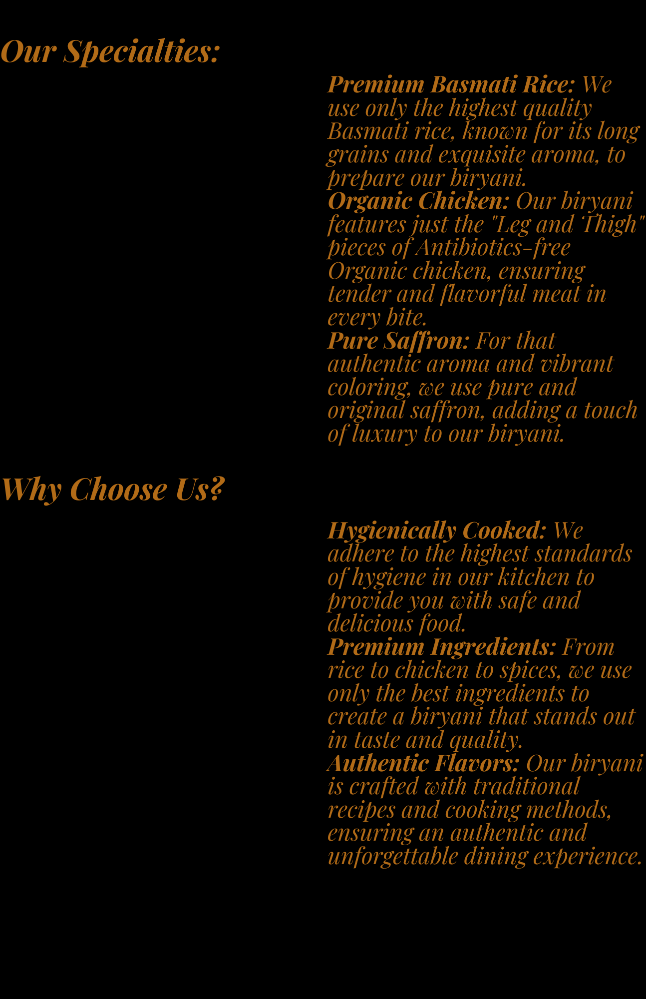Biryani Central menu page 2